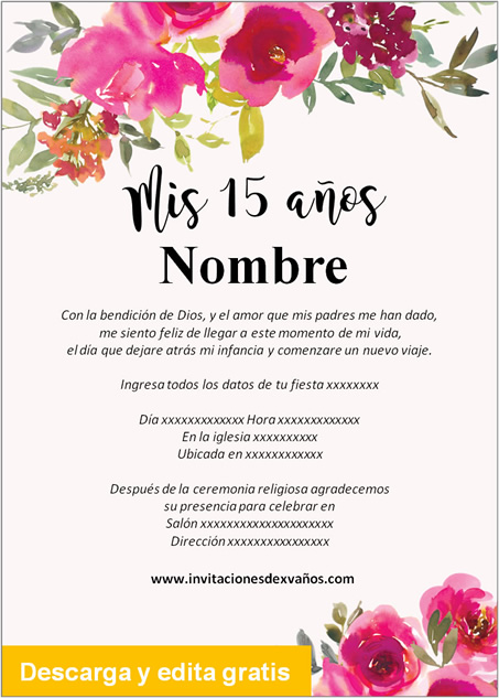 ▷ Las Mejores Invitaciones de Xv Años para editar y compartir【2020】